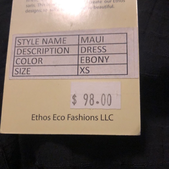 NWT Ethos Paris Lightweight Wrap Dress XS Maui Color Ebony - Picture 7 of 7